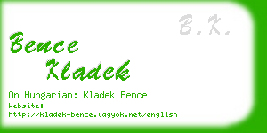 bence kladek business card